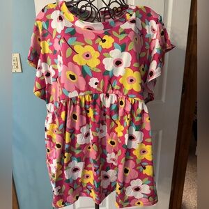 Haptics pink floral top